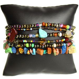 Czech Glass Bead BRONZE MULTI-COLOR Bracelet